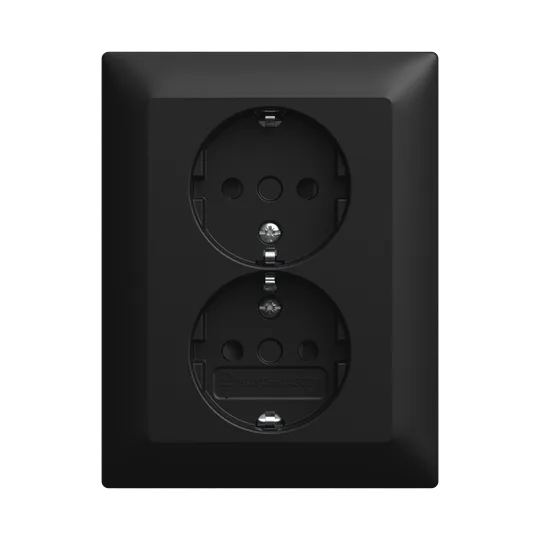 SCHUKO Doppelsteckdose Komplettabdeckung Safety+ ohne Spreize