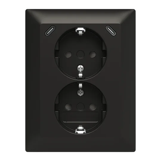SCHUKO USB-Doppelsteckdose Safety+ mit 2x USB C