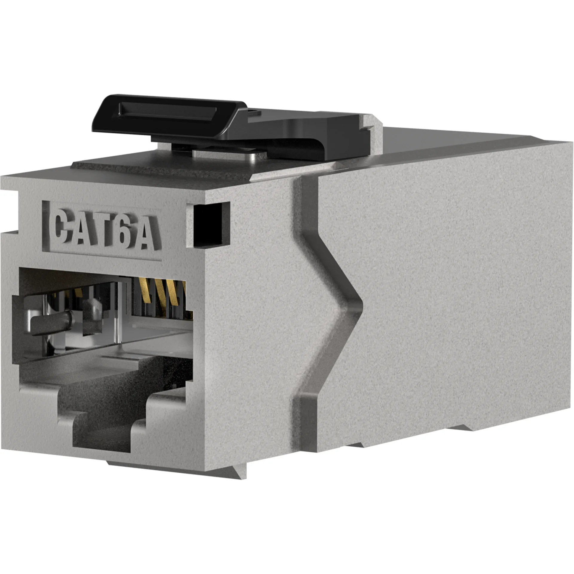 Keystone Einbauadapter RJ45 STP Cat.6A 90° Anschluß Zinkdruckguß T=40mm