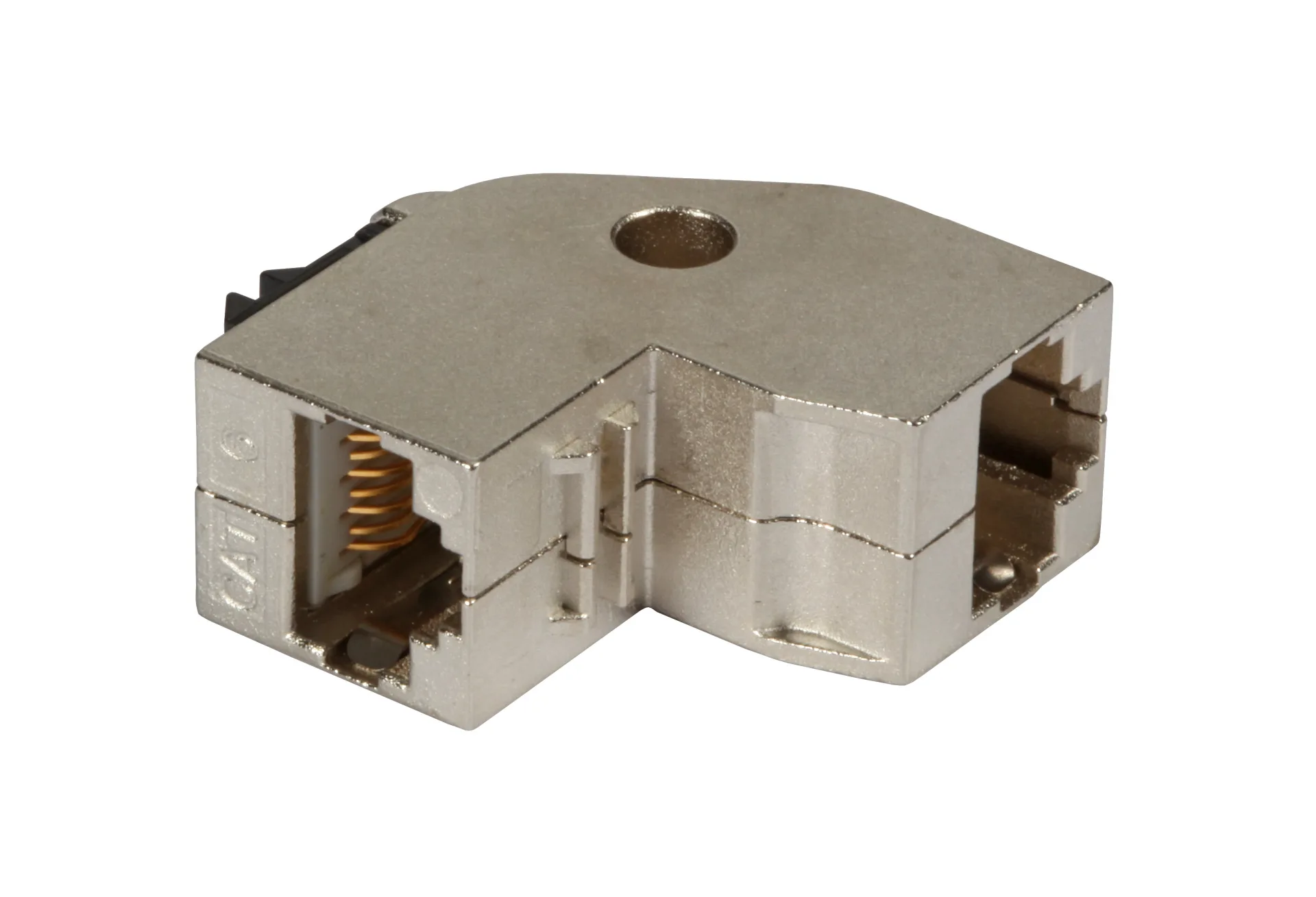 Keystone Einbauadapter RJ45 STP Cat.6A 90° gewinkelt