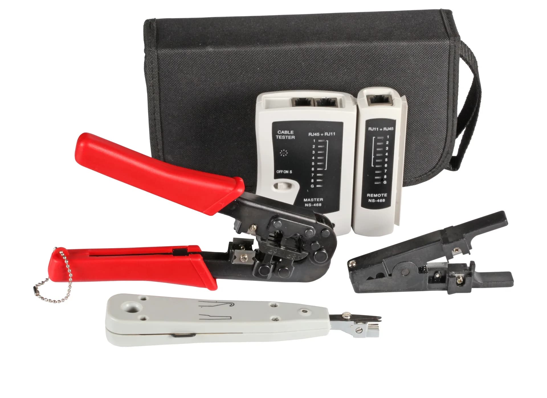 Werkzeugset Netzwerktechnik 4-teilig mit Tasche