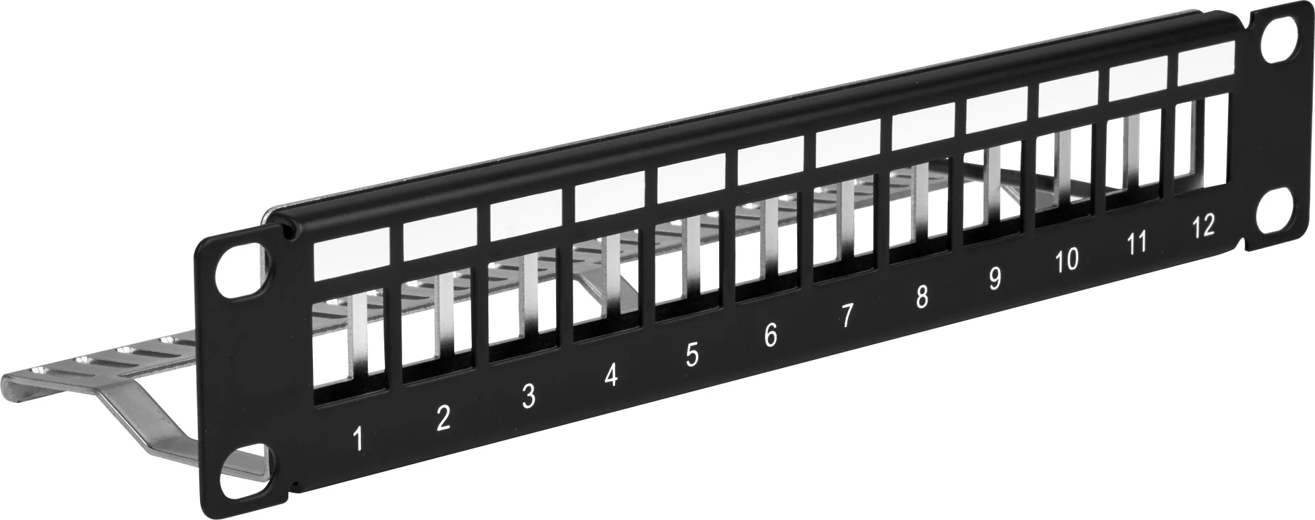 Verteilerfeld 10“ 1HE 12-Port Metall