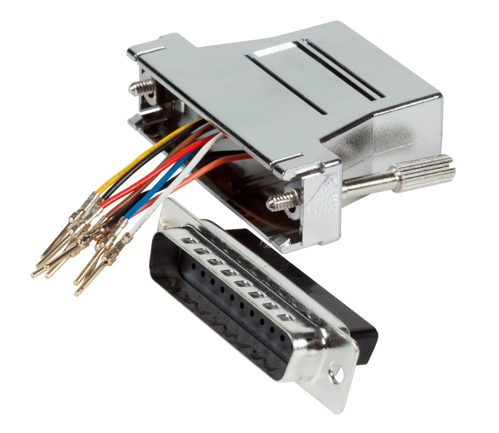 Modular-Adapter D-Sub25 Stecker / RJ45 Buchse metallisiertes Gehäuse