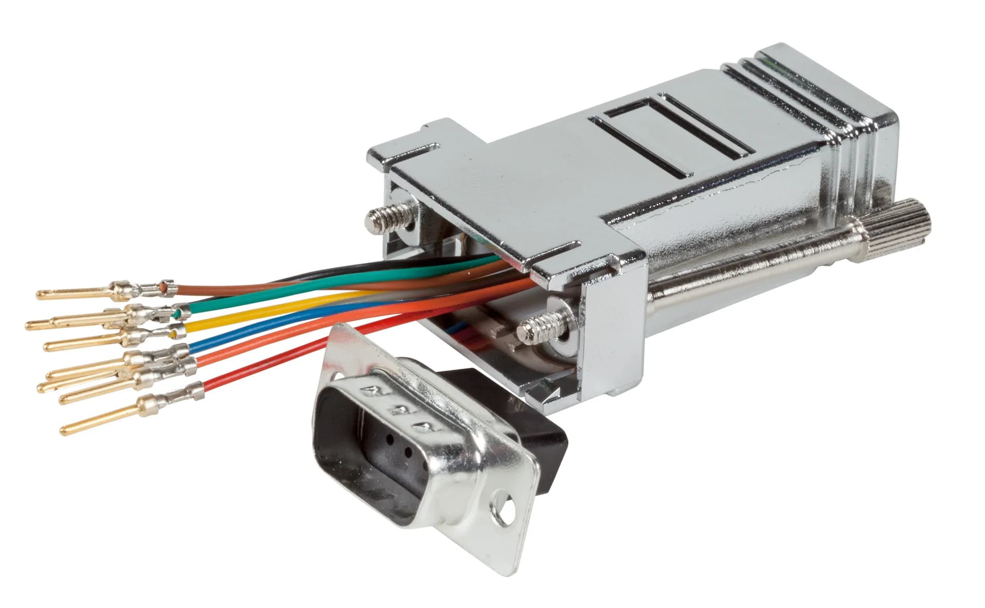 Modular-Adapter D-Sub09 Stecker / RJ45 Buchse metallisiertes Gehäuse