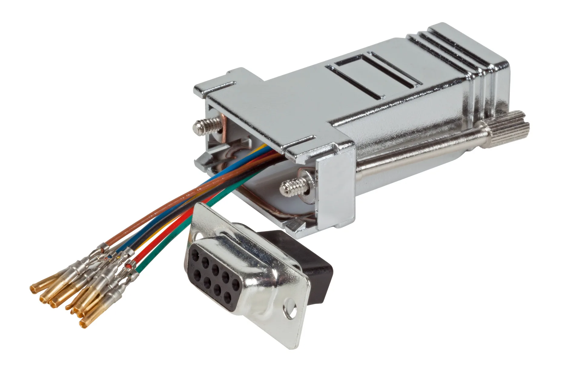 Modular-Adapter D-Sub09 Buchse / RJ45 Buchse metallisiertes Gehäuse