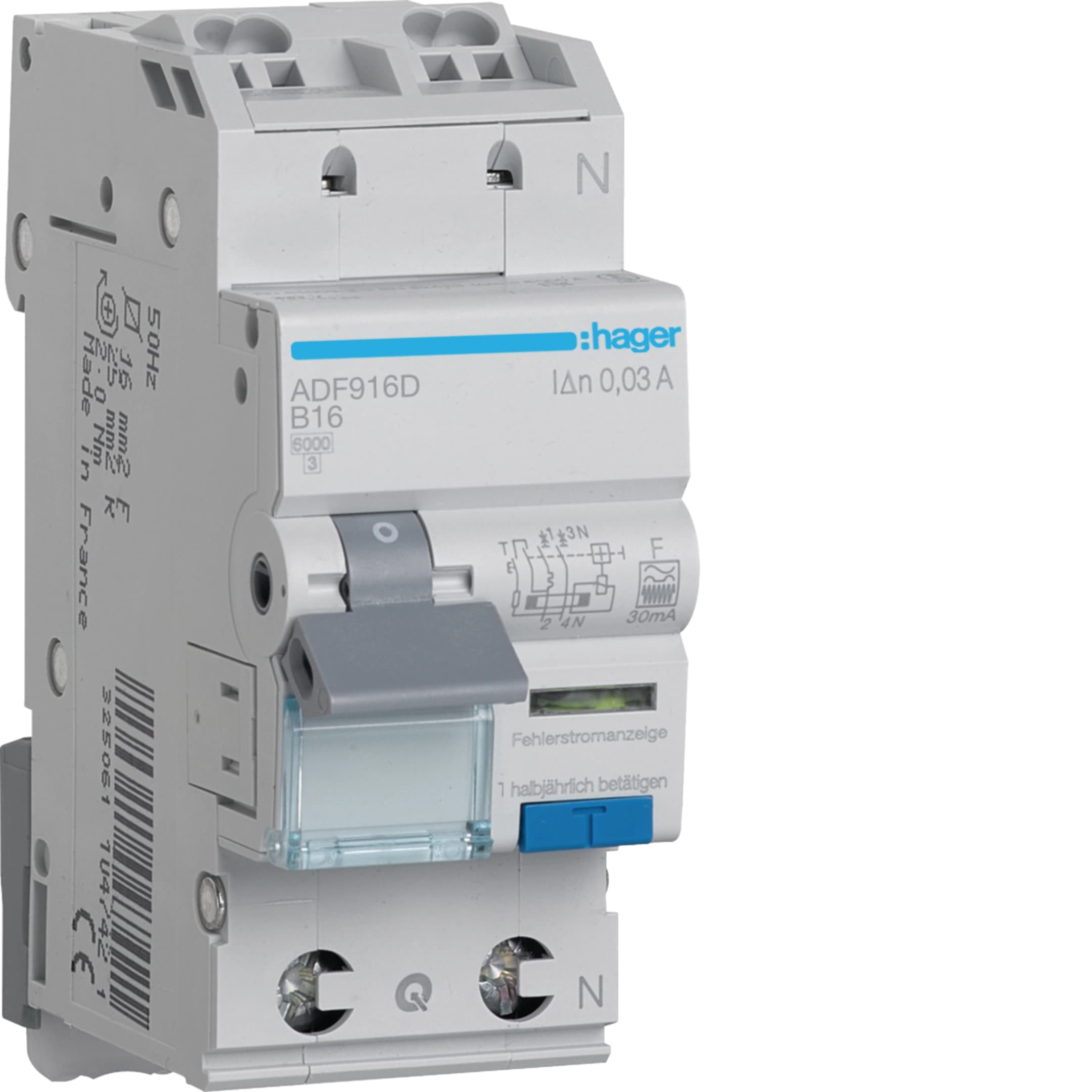 FI/LS-Schalter B16 30 mA Typ F 1P+N 6 kA QuickConnect