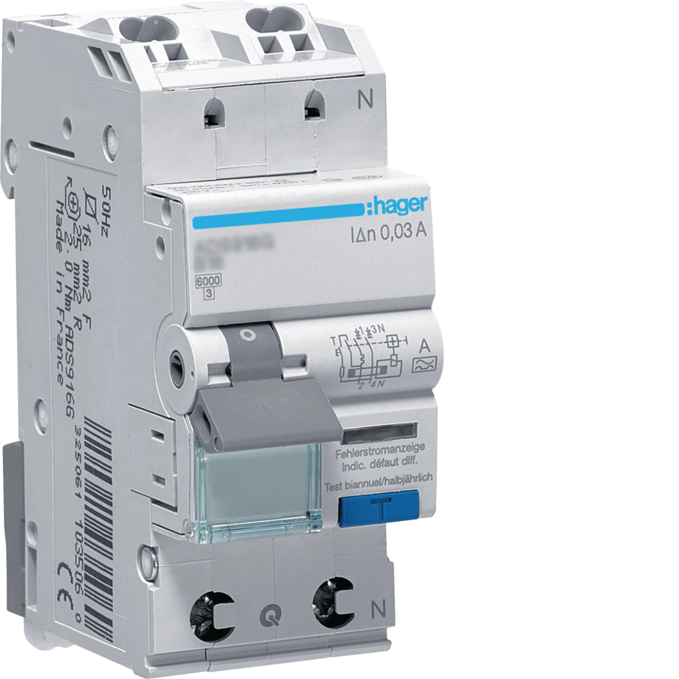 FI/LS-Schalter B13 30 mA Typ A 1P+N 6 kA QuickConnect