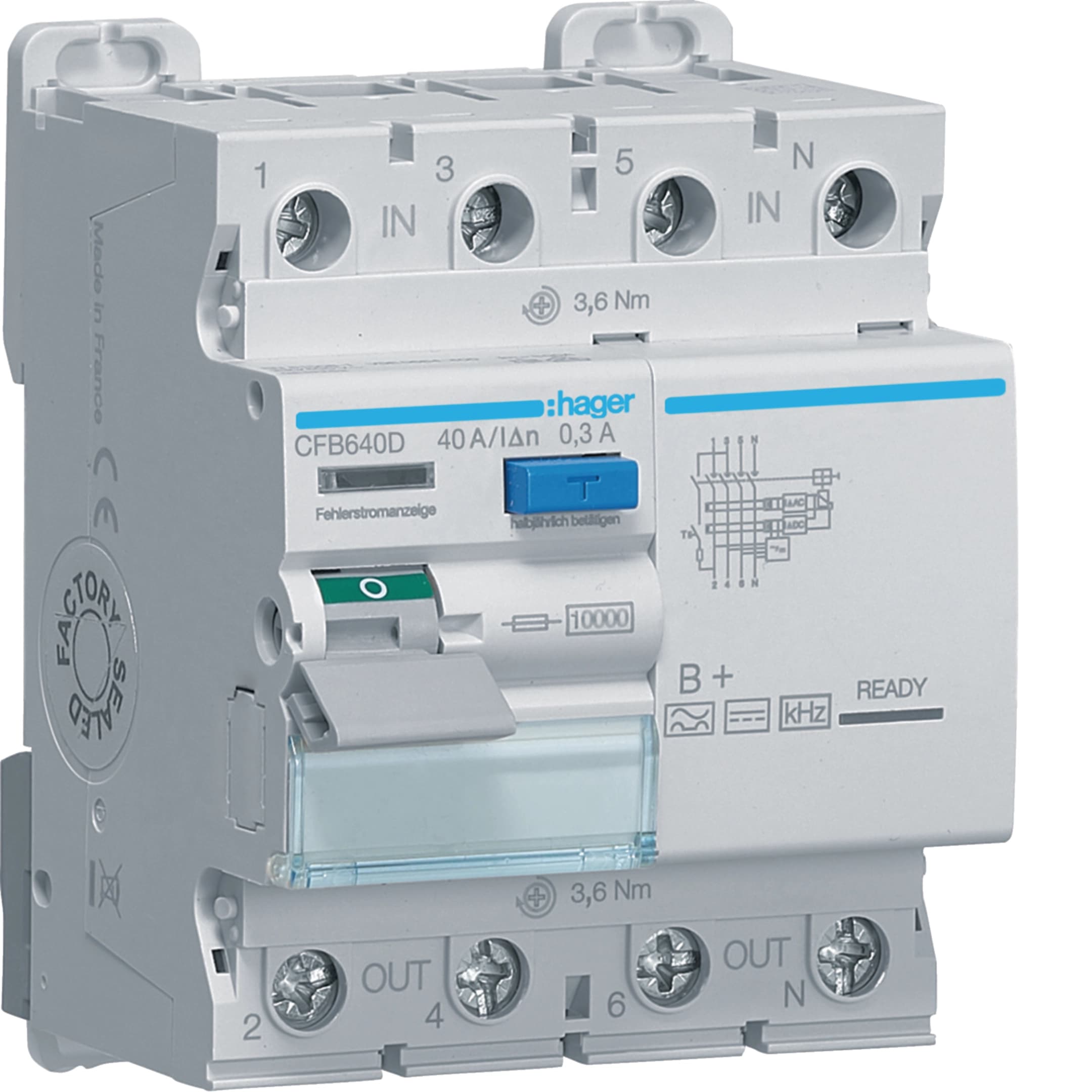 FI-Schutzschalter 40 A 300 mA Typ B+ 4-polig 10 kA