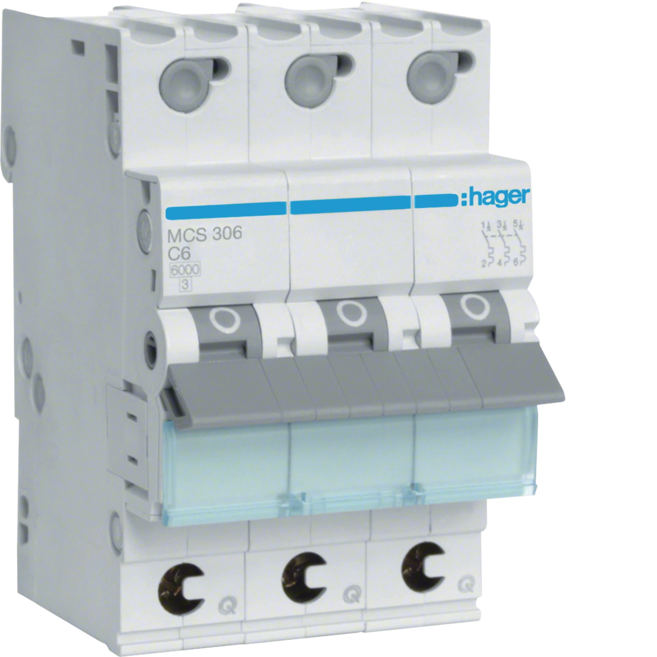 Leitungsschutzschalter C6 3-polig 6 kA QuickConnect