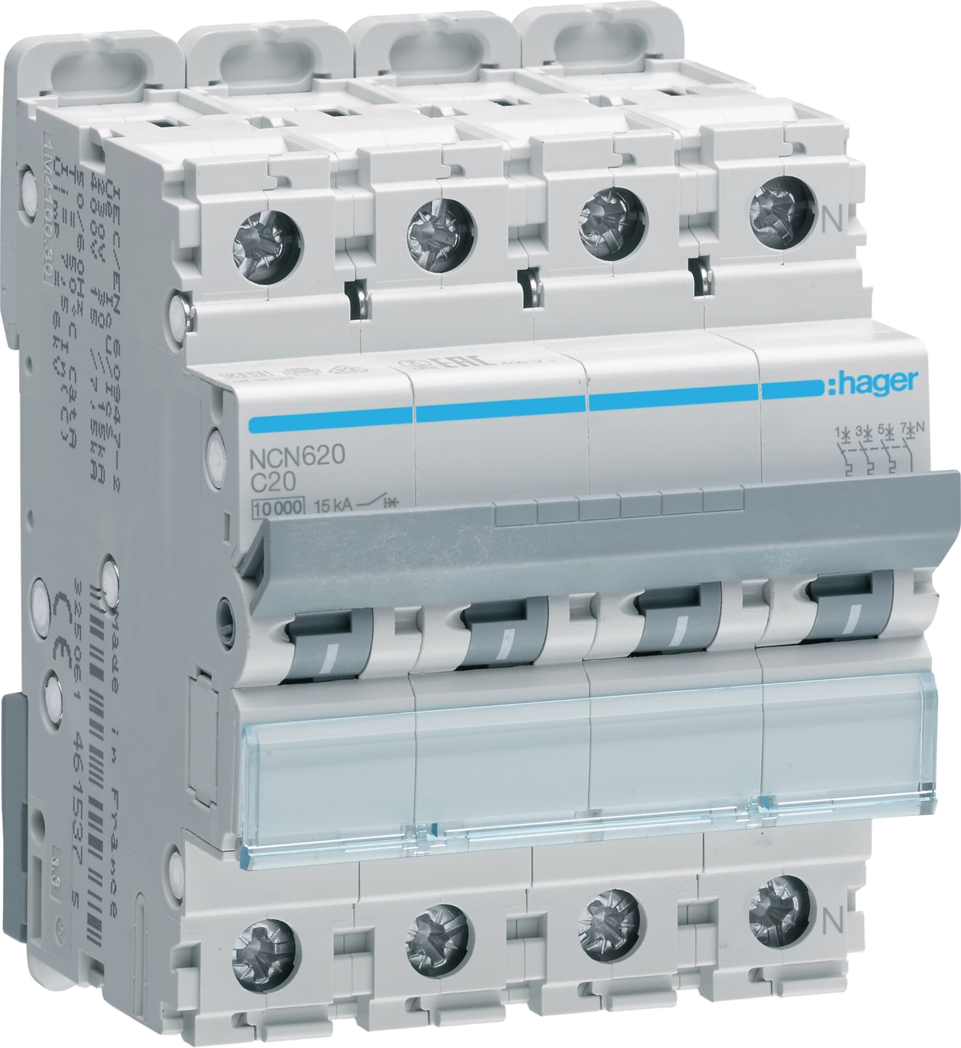 Leitungsschutzschalter C20 3P+N 10 kA