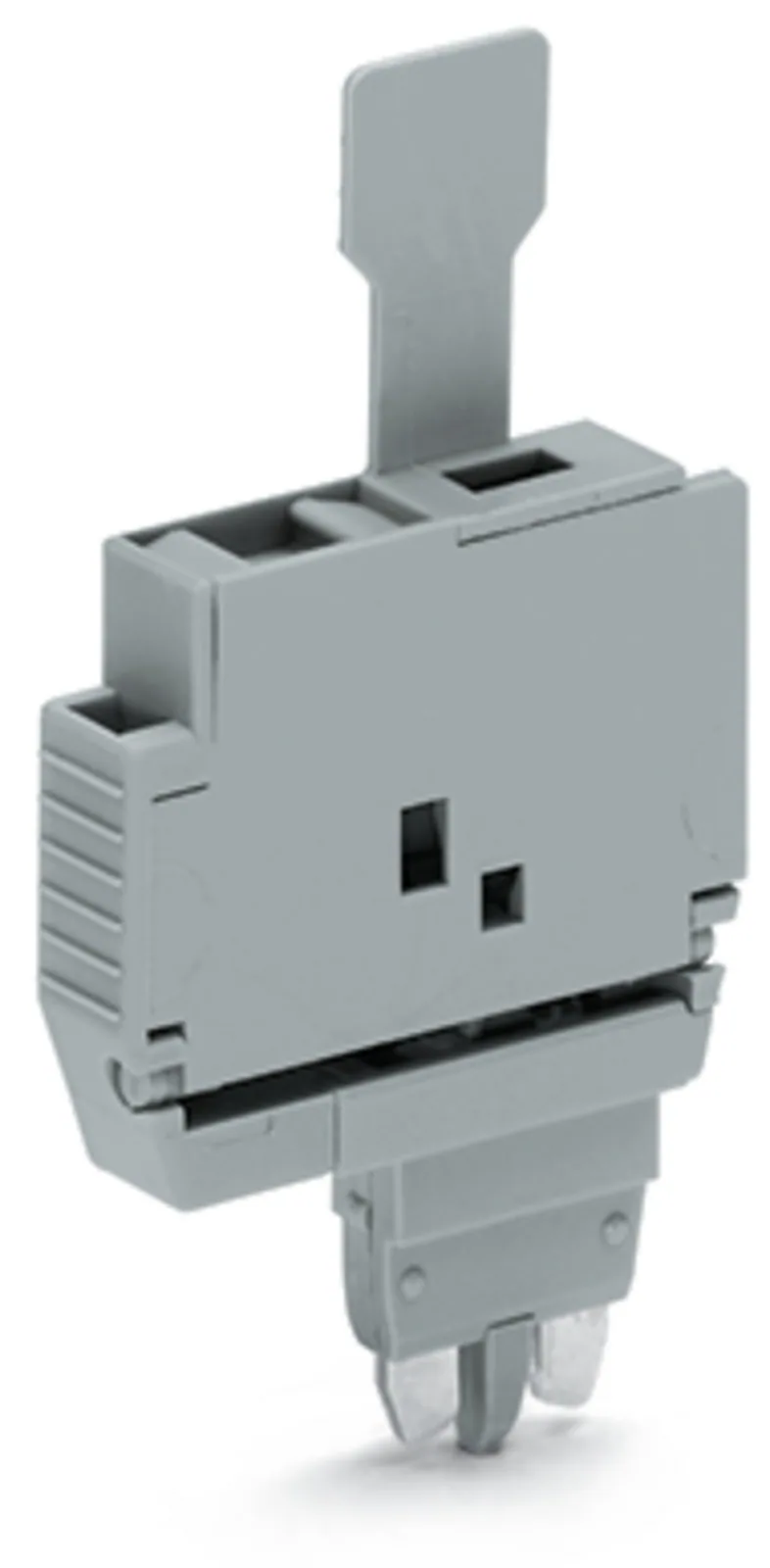Sicherungsstecker Serie 2004, mit Lasche, für G-Sicherungseinsätze 5 x 20 mm und 5 x 25 mm, grau