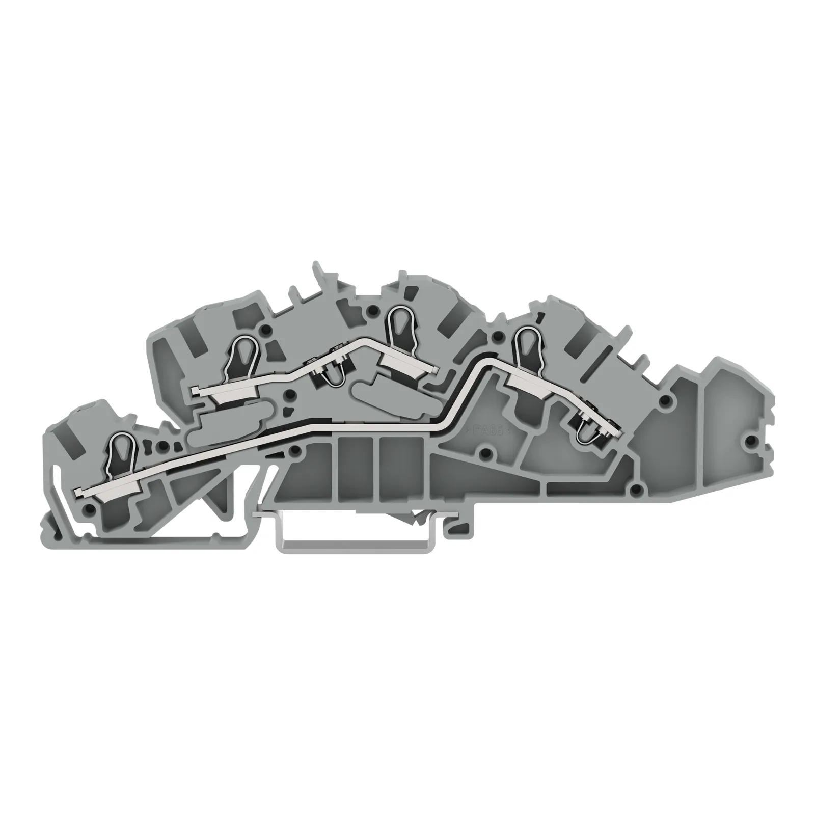 Installationsetagenklemme Serie 2005, mit Betätigungsöffnung, 4 mm², L/L, grau