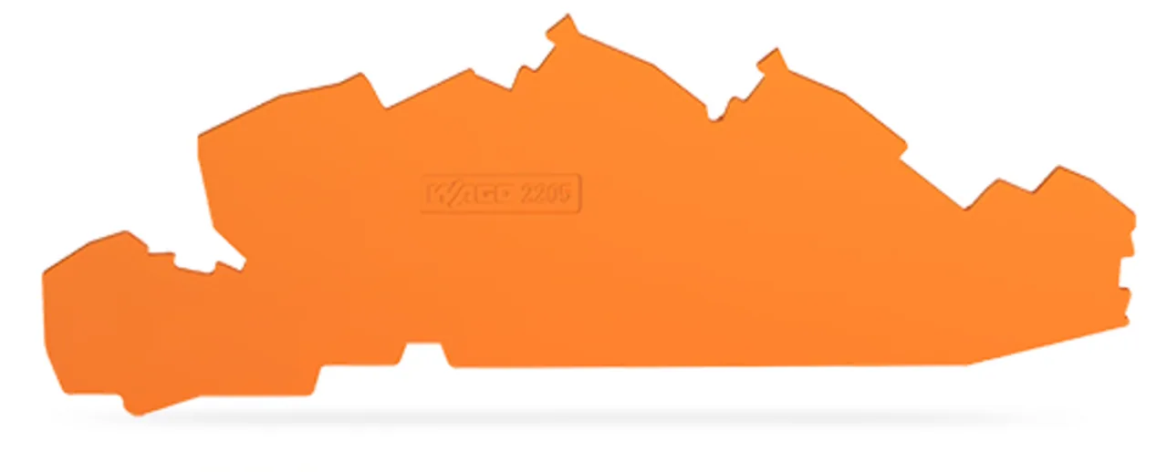 Abschluss- und Zwischenplatte Serie 2205, 1 mm dick, orange