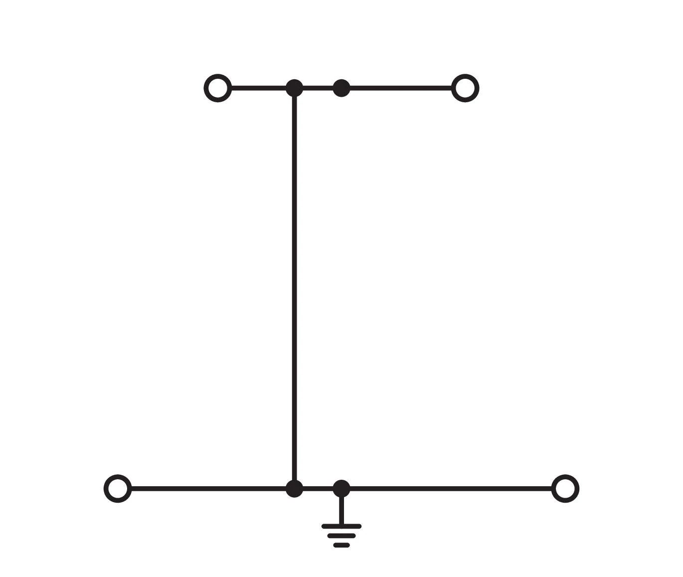 Doppelstockklemme Serie 280, 4-Leiter-Schutzleiterklemme, 2,5 mm², grün-gelb (280-517) - Schaltbild