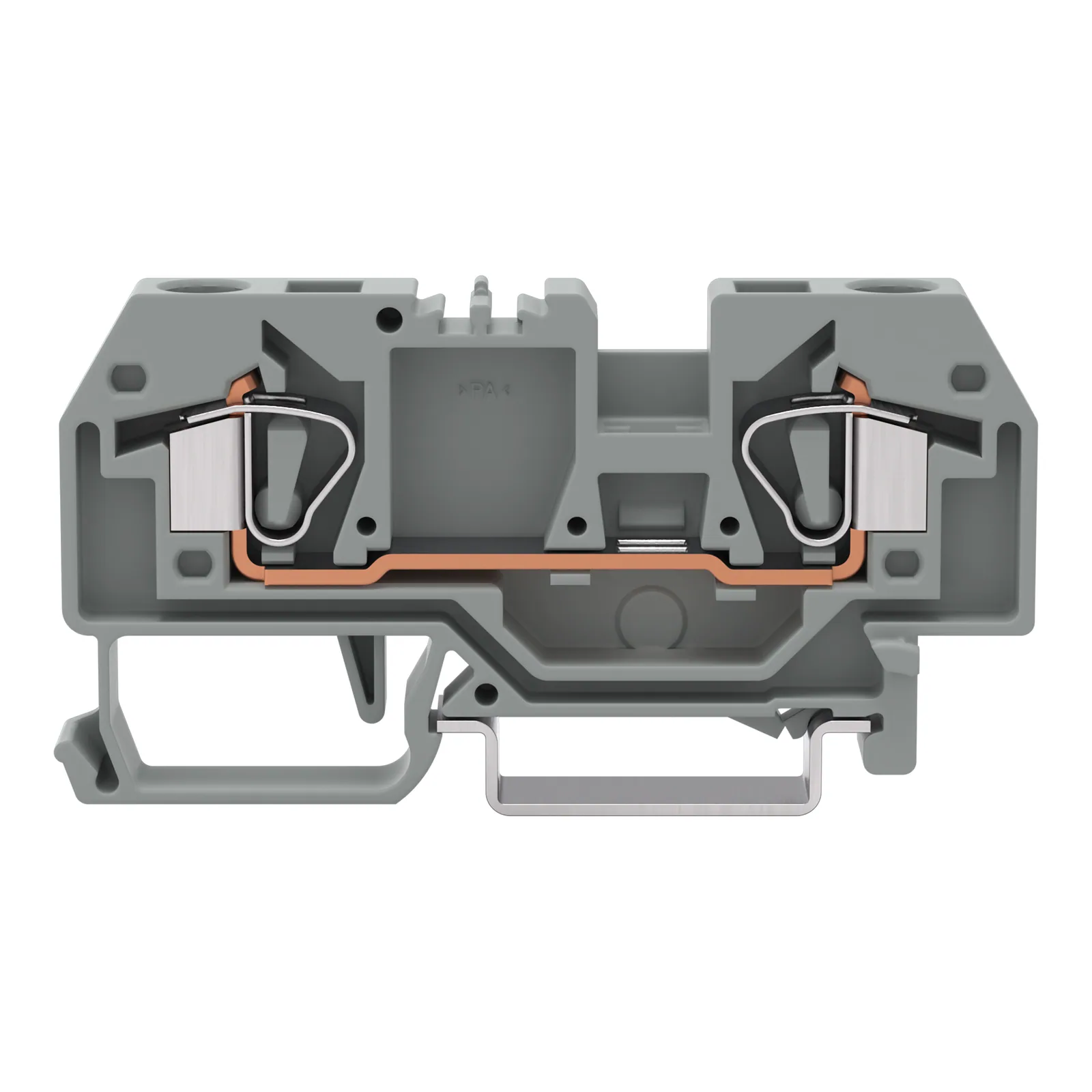 2-Leiter-Durchgangsklemme Serie 282, 6 mm², mittige Beschriftung, grau