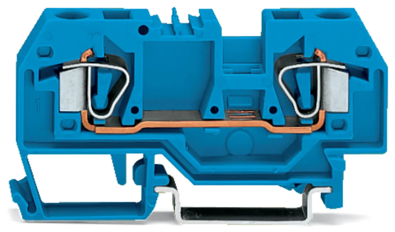 2-Leiter-Durchgangsklemme Serie 282, 6 mm², für Anwendungen Ex i geeignet, mittige Beschriftung, blau