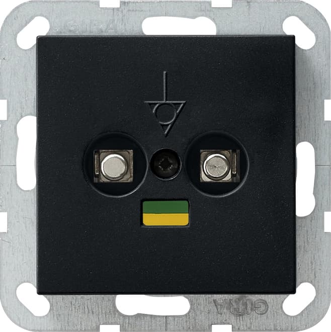 Potenzialausgleich-Dose 2fach System 55 Schwarz matt (lackiert) 0405005