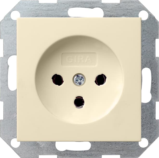 HNA-Steckdose 10 A System 55 Cremeweiß glänzend 047901
