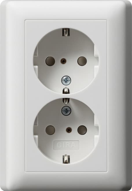 SCHUKO-Doppelsteckdose SH+ Vollplatte System 55
