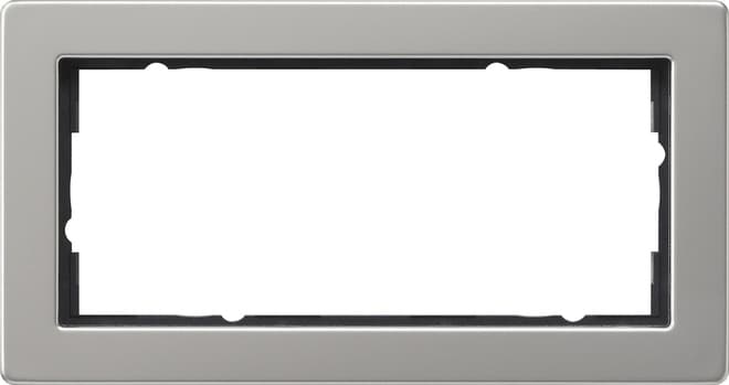 Abdeckrahmen 2f o.Mittelsteg E2 Edelstahl 100233