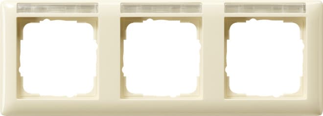 Abdeckrahmen 3fach waager. BSF Standard 55 Cremeweiß glänzend 109301