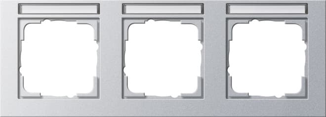 Abdeckrahmen 3fach waager. BSF E2 Farbe Alu 109325