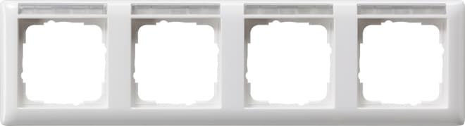 Abdeckrahmen 4fach waager. BSF Standard 55 Reinweiß glänzend 109403