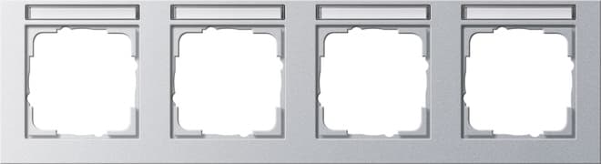 Abdeckrahmen 4fach waager. BSF E2 Farbe Alu 109425