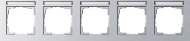Abdeckrahmen 5fach waager. BSF E2 Farbe Alu 109525