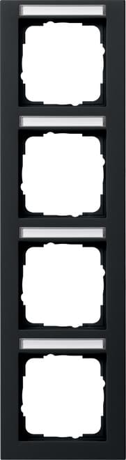 Abdeckrahmen 4fach senkrecht BSF E2 Schwarz matt 111409