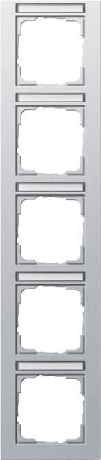 Abdeckrahmen 5fach senkrecht BSF E2 Farbe Alu 111525