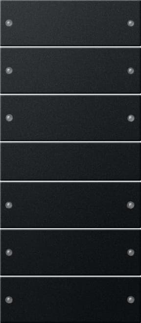 Wippenset 6fach (3+3) System 55 Schwarz matt (lackiert) 2186005