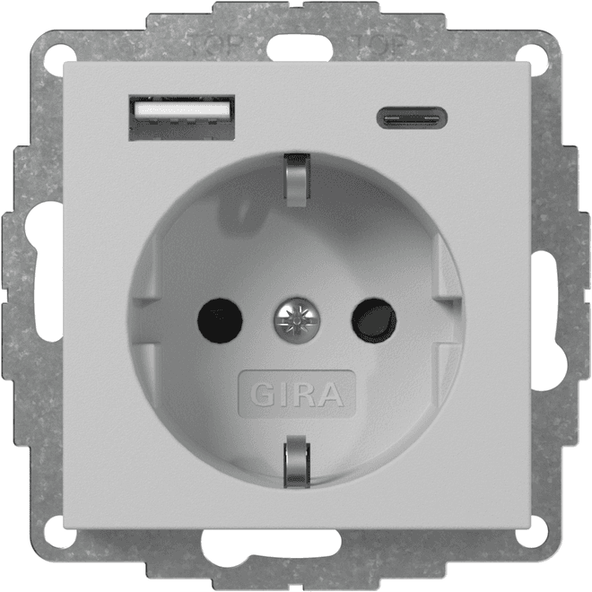SCHUKO-Steckdose Shutter USB 2f Typ A/C System 55
