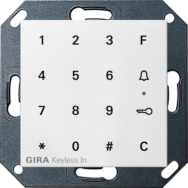 Keyless In Codetastatur System 55 Reinweiß seidenmatt 260527