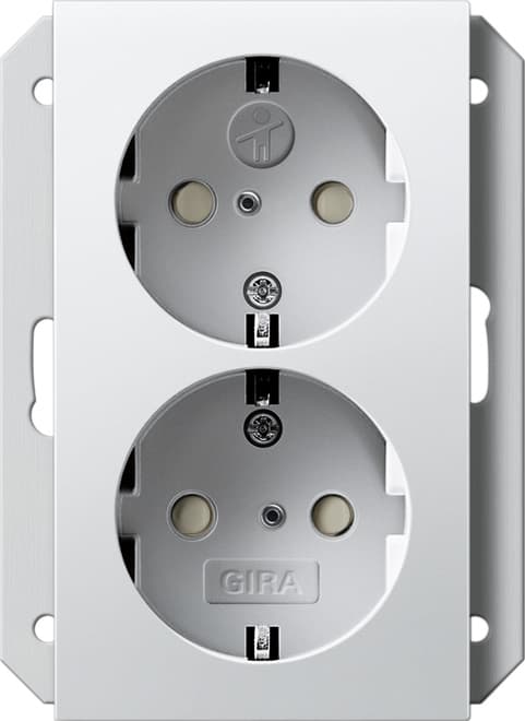 SCHUKO-Doppelsteckdose SH f.UP-Dose 1f System 55