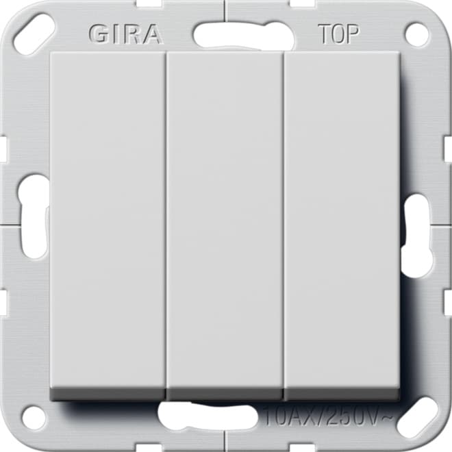 Wippschalter BS 3fach Aus System 55 Grau matt (lackiert) 2830015