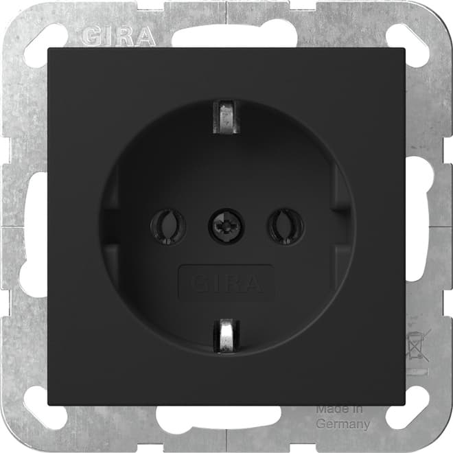 SCHUKO-Steckdose SRK System 55 Schwarz matt (lackiert) 4180005