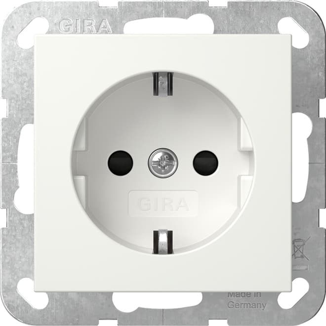 SCHUKO-Steckdose m.Shutter SRK System 55 Reinweiß seidenmatt 418327
