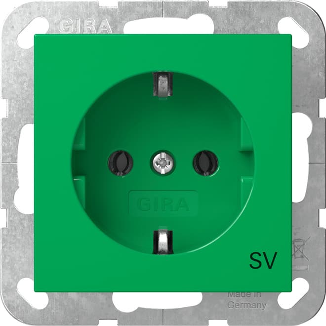 SCHUKO-Steckdose SV System 55 Grün