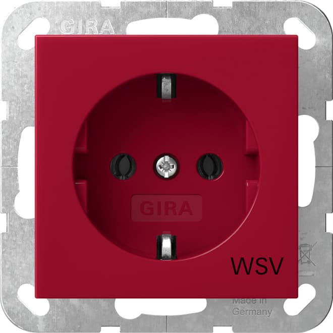 SCHUKO-Steckdose WSV System 55 Rot