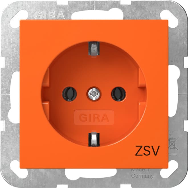 SCHUKO-Steckdose ZSV System 55 Orange