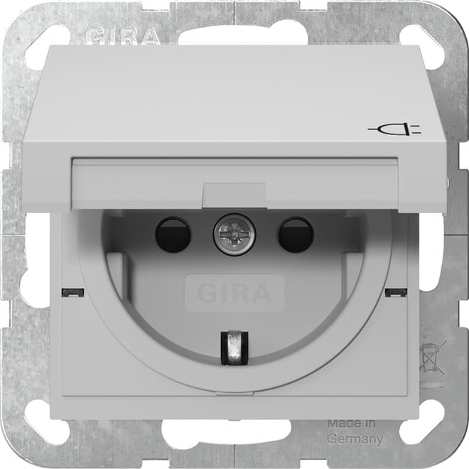 SCHUKO-Steckdose KD+Shutter System 55 Grau matt (lackiert) 4414015