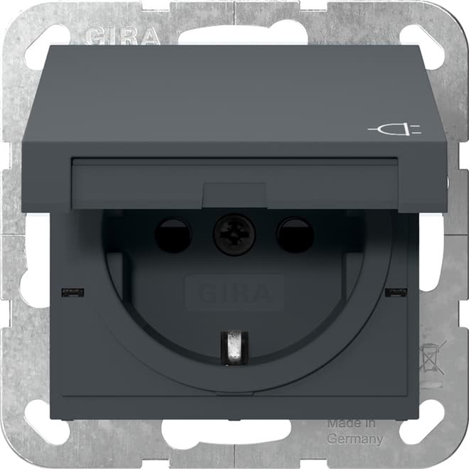 SCHUKO-Steckdose KD+Shutter System 55 Anthrazit 441428