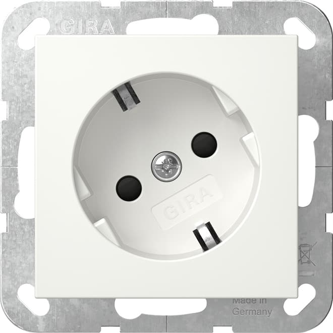 SCHUKO-Steckdose 30 +Shutter System 55 Reinweiß seidenmatt 441827