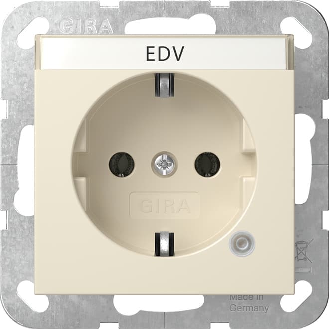 SCHUKO-Steckdose Kontroll+ BSF System 55 Cremeweiß glänzend 445201