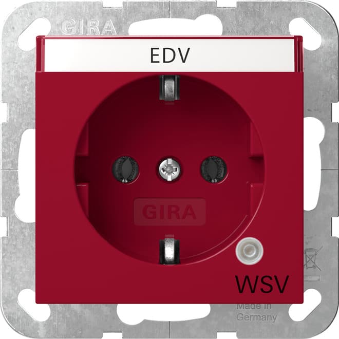 SCHUKO-Steckdose Kontroll Grün+BSF WSV System 55 Rot
