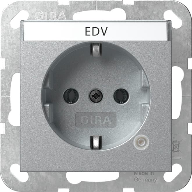 SCHUKO-Steckdose Kontroll+ BSF System 55 Farbe Alu 445226