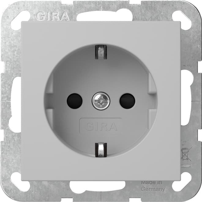 SCHUKO-Steckdose m.Shutter System 55 Grau matt (lackiert) 4453015