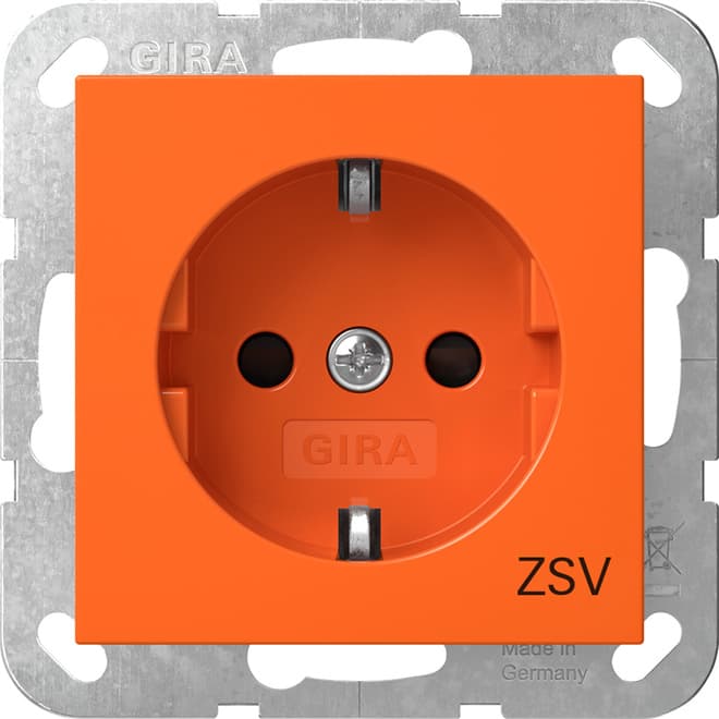 SCHUKO-Steckdose m.Shutter ZSV System 55 Orange