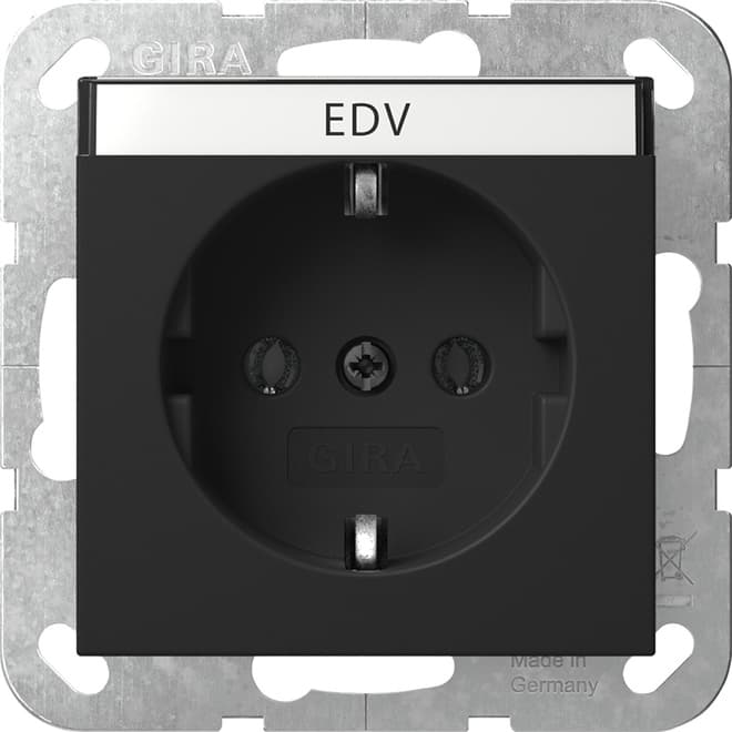 SCHUKO-Steckdose BSF System 55 Schwarz matt (lackiert) 4457005